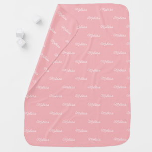 Custom Baby-Girl Color Name allover pink Baby Blanket