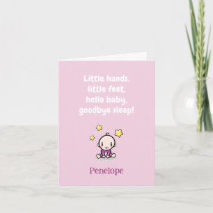 Custom Baby Girl Congratulations Card With Message