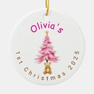 Custom Baby Girl First Christmas Ornament 