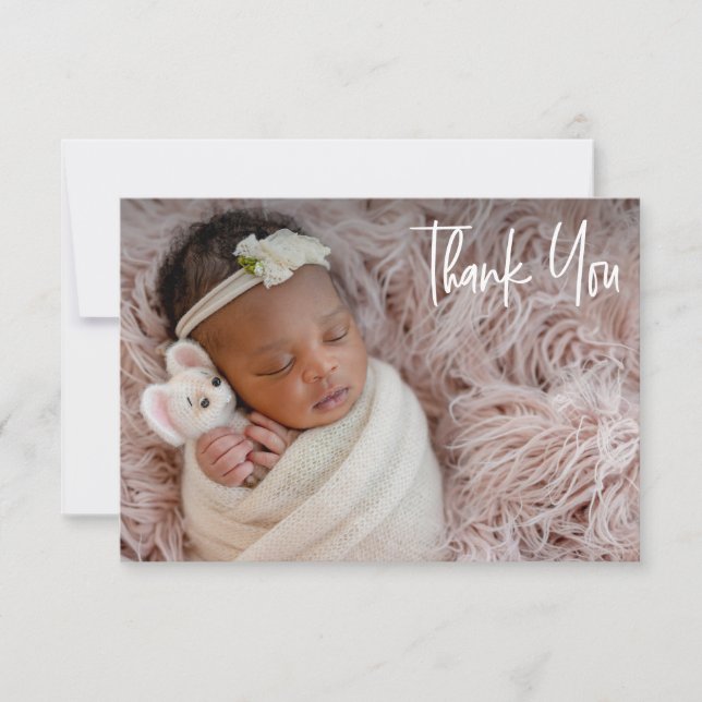  Custom Baby Girl Shower Thank You Birth Card (Front)
