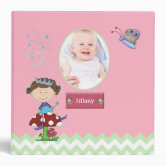 Pink Baby Girl's Custom Photo Scrapbook 3 Ring Binder