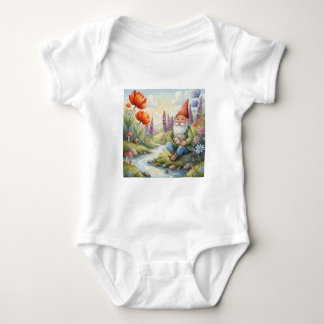 Custom baby gnome hedgehog one piece cotton bodysuit