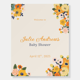 Custom Baby in Bloom Baby Shower Welcome Sign