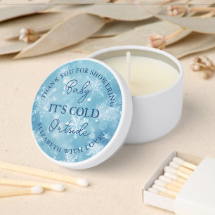 Custom Baby it's Cold Outside Baby Shower Mini Candle Favors