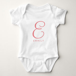 Custom baby jumpsuit with elegant name monogram baby bodysuit