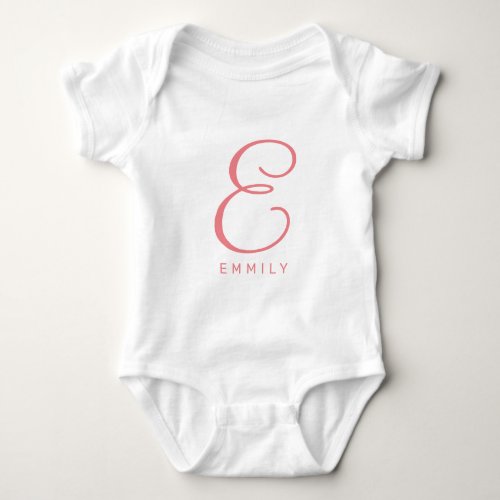 Custom baby jumpsuit with elegant name monogram baby bodysuit