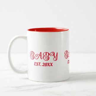 Custom Baby LOVE Retro Red Valentine Couple Two-Tone Coffee Mug