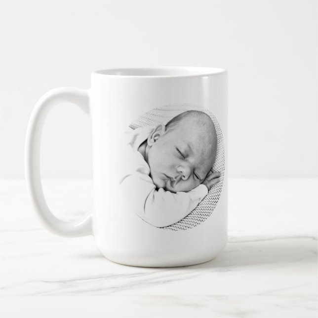 "Custom Baby Mug – Photo & Name Birth Gift" (Left)