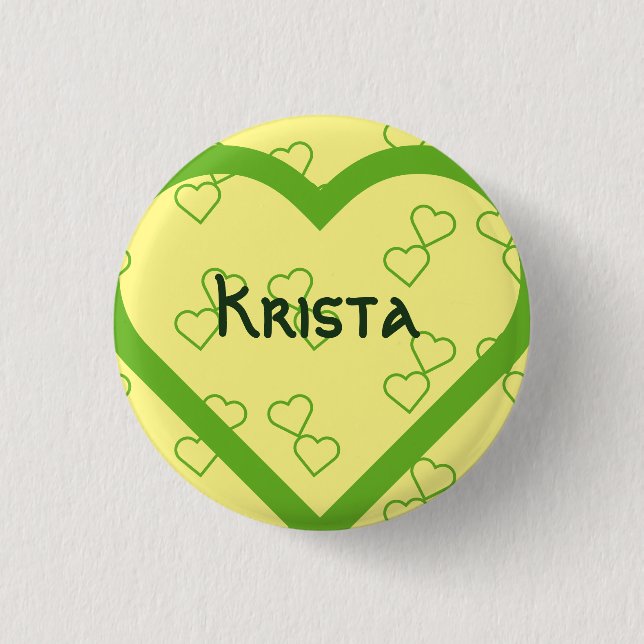 Custom baby name 3 cm round badge button (Front)