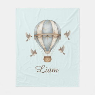 Custom Baby Name Fleece Blanket Watercolor Vintage