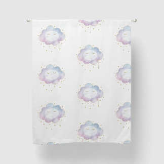 Custom Baby Name Lavender Watercolor Cloud Gold Ey Blackout Curtains