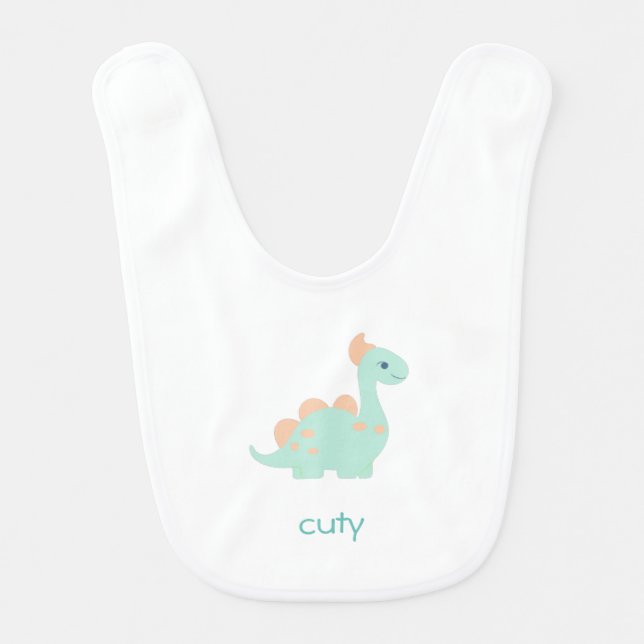 custom baby name Little Dinosaur, Baby Bib (Front)