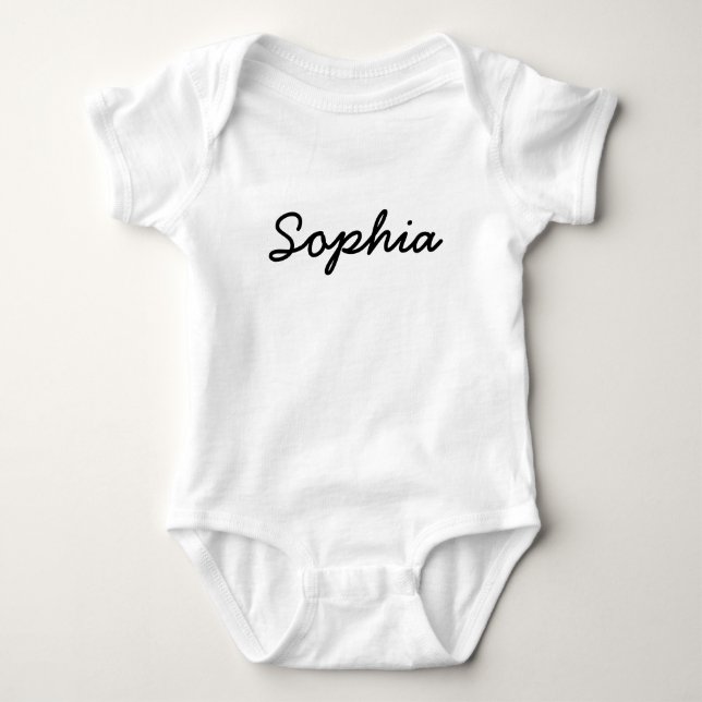 Custom Baby Name | Minimal Script Typography  Bodysuit (Front)