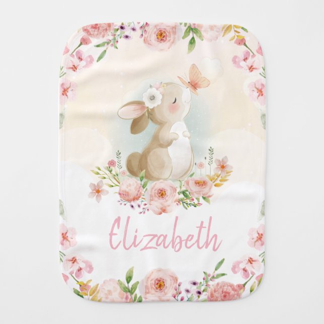 Custom baby name Nursery  Burp Cloth (Front)