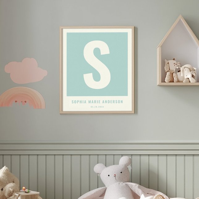 Custom Baby Name Nursery Wall Decor Monogram Print (Creator Uploaded)