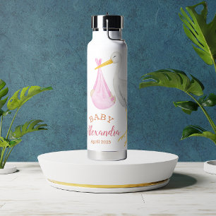 Custom Baby Name Pink Water Bottle