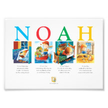 Custom Baby Name Print – Noah Alphabet Art for Nur