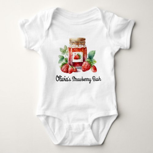 Custom Baby Names Strawberry Bash Baby Bodysuit