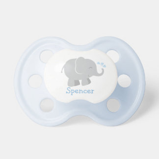 Custom Baby Pacifier | Blue and Gray Elephant