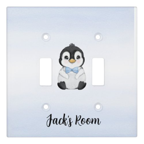 Custom Baby Penguin Boy Room Light Switch Cover