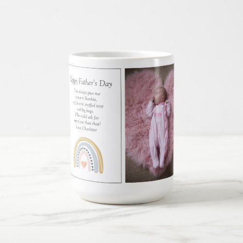 Custom Baby Photo And Text Fathers Day Coffee Mug