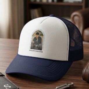 Custom Baby Photo Arch Father's Day Coolest Dad  Trucker Hat