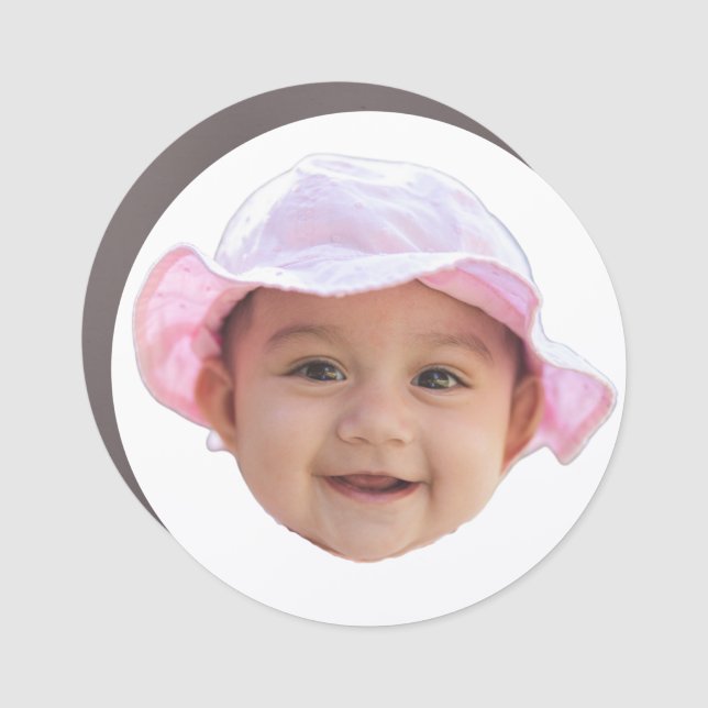 Custom Baby Photo, Baby Photo Face Car Magnet (Front)