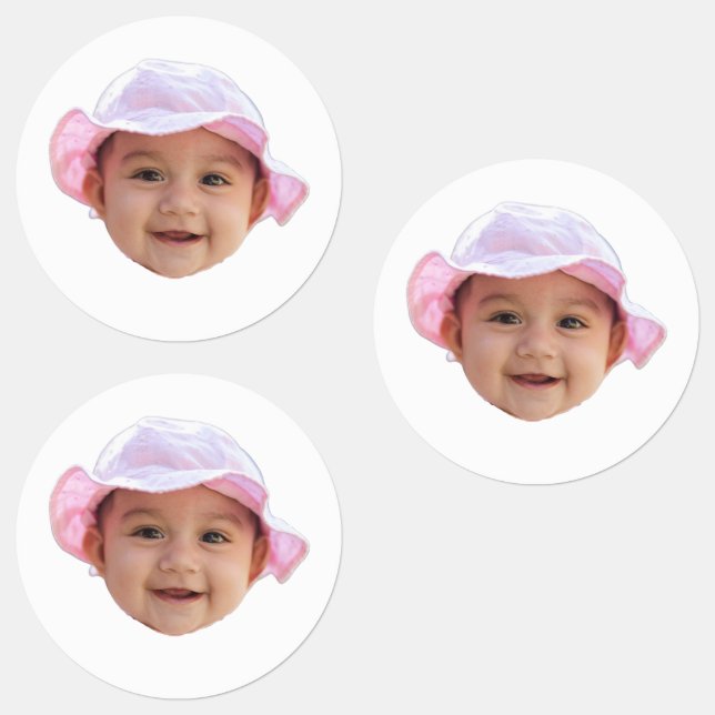 Custom Baby Photo, Baby Photo Face Labels (Group)