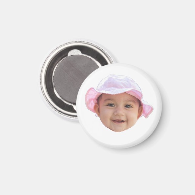 Custom Baby Photo, Baby Photo Face Magnet (Front/Back)