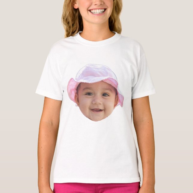 Custom Baby Photo, Baby Photo Face T-Shirt (Front)