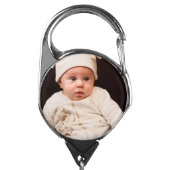 Custom Baby Photo Badge Holder (Carabiner Front)