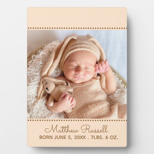 Custom Baby Photo Birth Stats Plaque