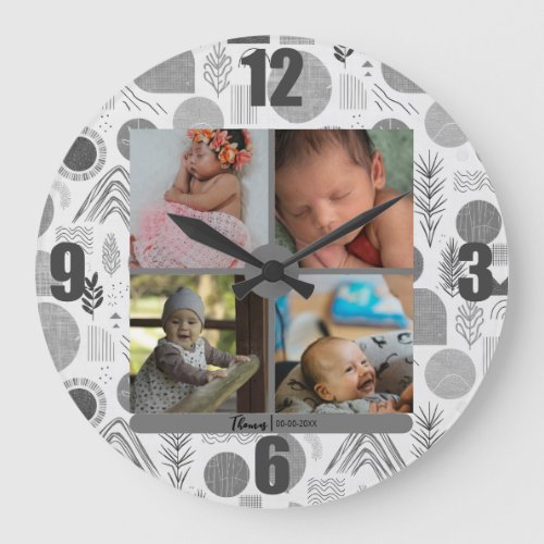 Custom Baby Photo Collage Wall Clock