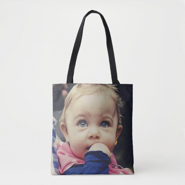 Custom Baby Photo Double Sided Tote Bag (Front)
