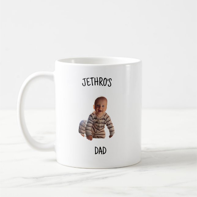 Custom Baby Photo for Dad – Personalized Gift Coffee Mug (Left)