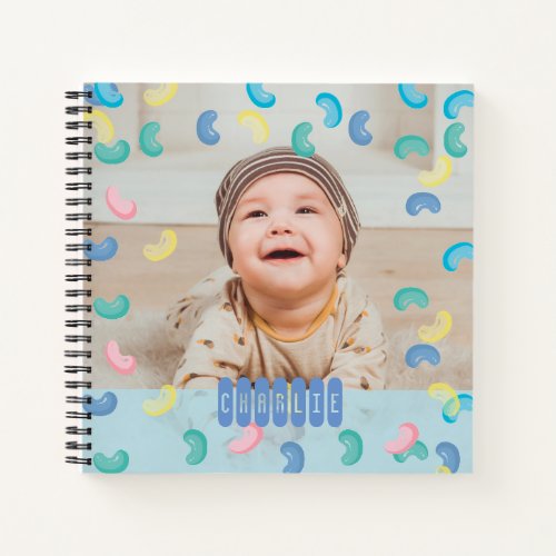 Custom Baby Photo Jelly Bean Blue Notebook