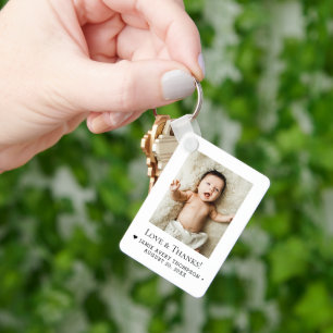 Custom Baby Photo Love & Thanks Personalized  Keychain