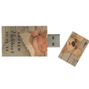 Custom Baby Photo Monogram USB Flash Drive