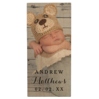 Custom Baby Photo Monogram USB Flash Drive