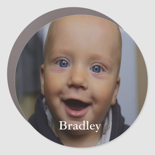 Custom baby photo personalized car magnet (Front)