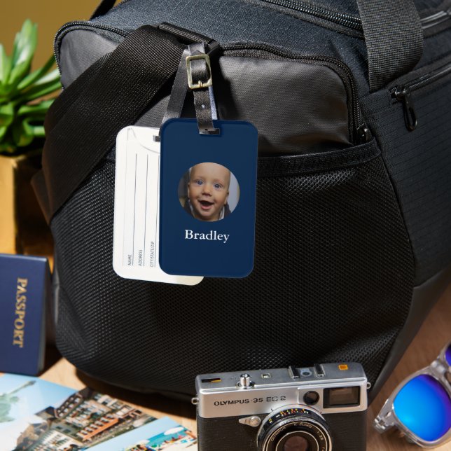 Custom baby photo personalized luggage tag (Front & Back)