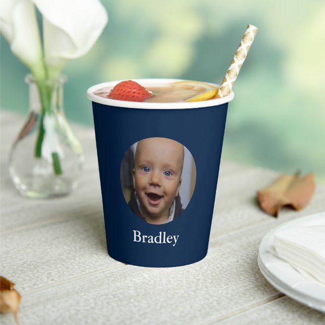 Custom baby photo personalized paper cups (Insitu)