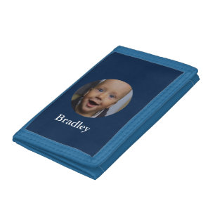 Custom baby photo personalized tri-fold wallet