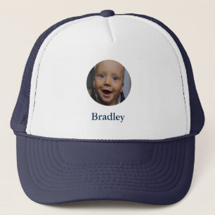 Custom baby photo personalized trucker hat