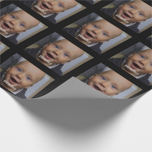 Custom baby photo personalized wrapping paper (Corner)