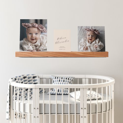Custom Baby Photo Plaque Nursery Photo Gallery Picture Ledge