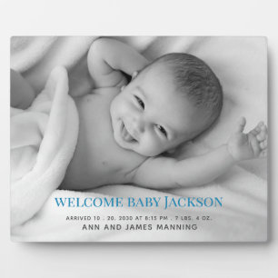 Custom Baby Photo Tabletop Plaque with Easel