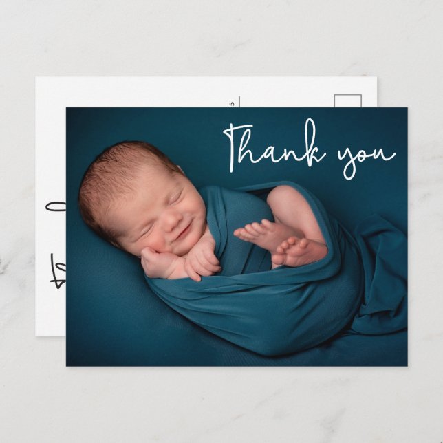 Custom Baby Photo Thank You Birth Announcement (Front/Back)