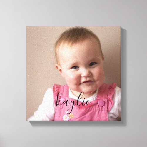 Custom Baby Photo With Name Canvas Print