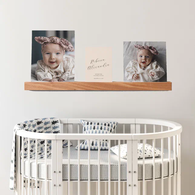 Curated visual reference: Picture Idea: Custom Baby Photos Nursery Decor Gallery Picture Ledge